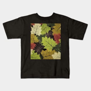 Autumn season mood - fallen leaves graphic design Kids T-Shirt